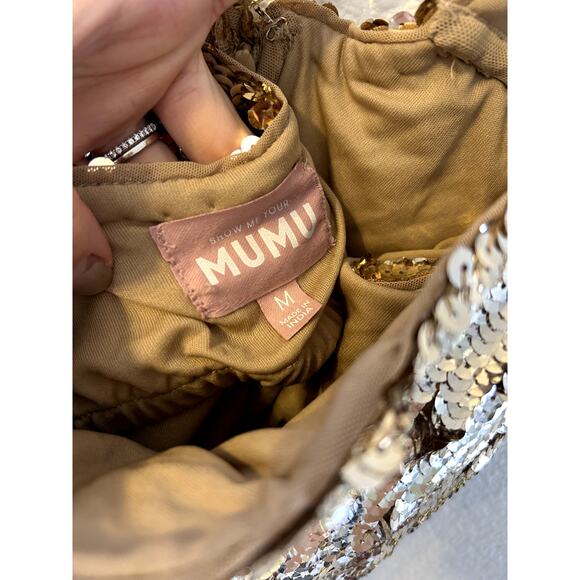 Show Me Your Mumu Samba Midi Dress in Gold Liquid Sequins M - Picture 6 of 8